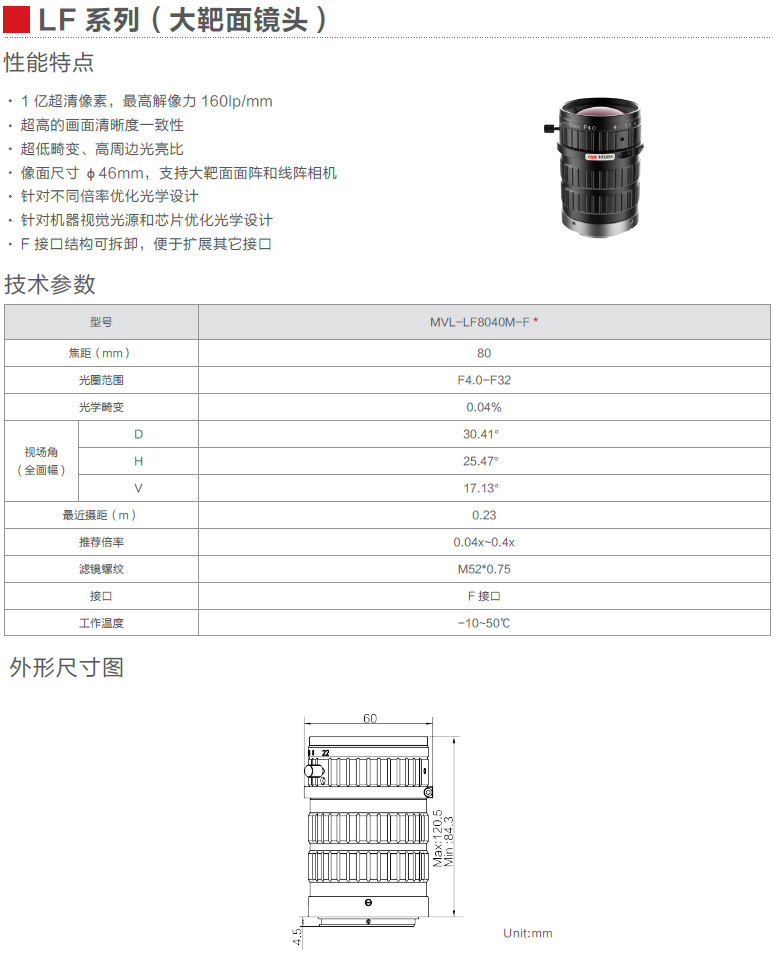 LF系列（大靶面鏡頭）